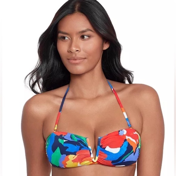 Lauren Ralph Lauren Other - Lauren Ralph Lauren Women's Printed V-Wire Bandeau Bikini Top NWT size 4